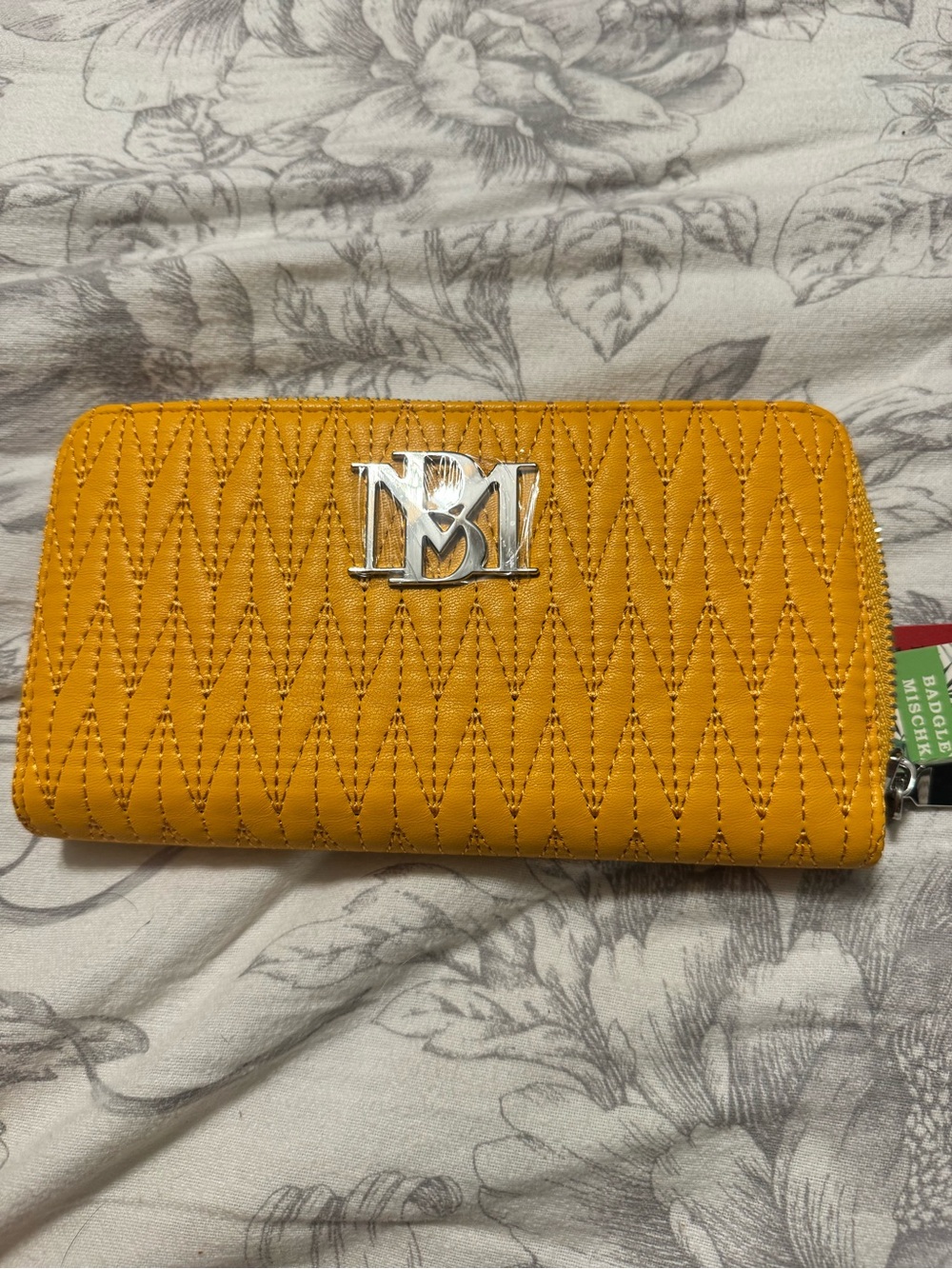 Brand new Bagsley Mishka Yellow Quilted Zip Wallet